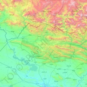 Duhok Governorate topographic map, elevation, terrain