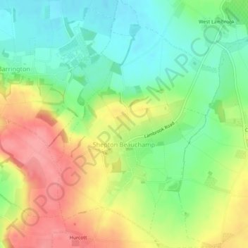 Shepton Beauchamp topographic map, elevation, terrain