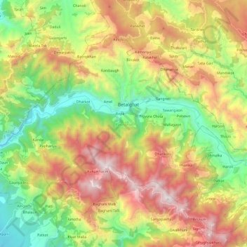 Betalghat topographic map, elevation, terrain