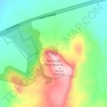 Tenneriffe Flora Reserve topographic map, elevation, terrain