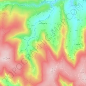 Westerdale topographic map, elevation, terrain