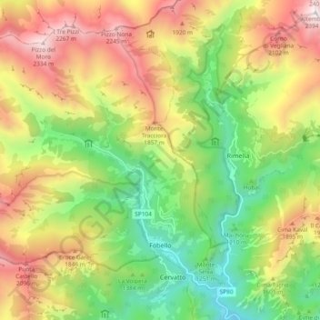 Fobello topographic map, elevation, terrain