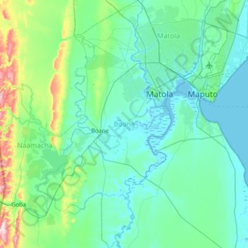 Boane topographic map, elevation, terrain