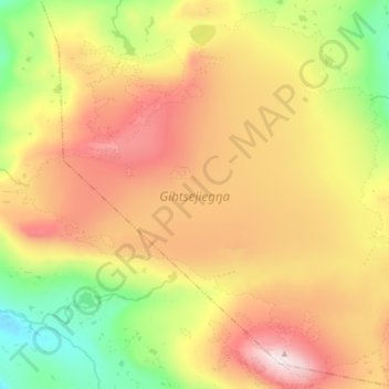 Gihtsejiegŋa topographic map, elevation, terrain
