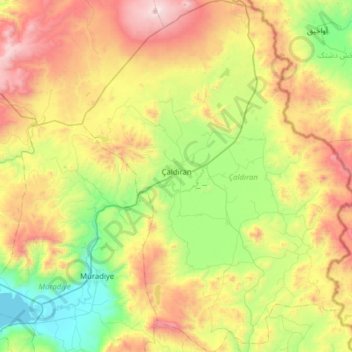 Çaldıran topographic map, elevation, terrain