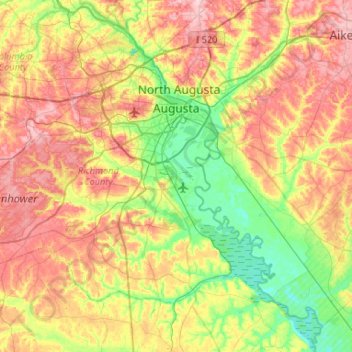Augusta topographic map, elevation, terrain