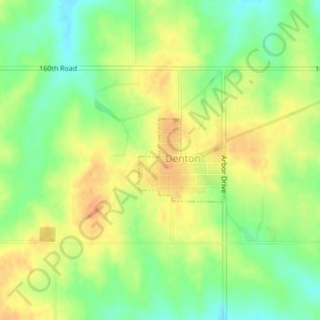 Denton topographic map, elevation, terrain