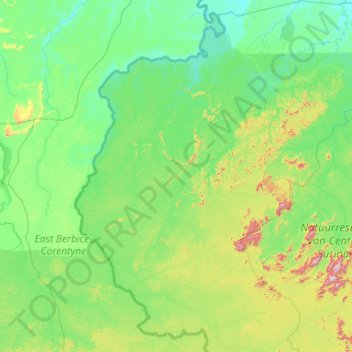 Kabalebo topographic map, elevation, terrain