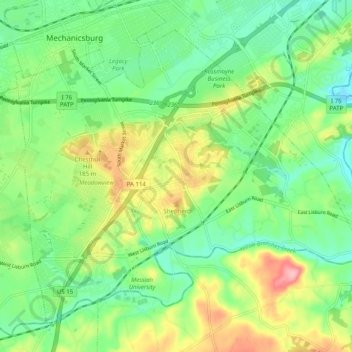 Upper Allen Township topographic map, elevation, terrain