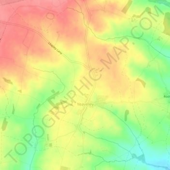 Yeaveley CP topographic map, elevation, terrain