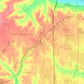 Byron topographic map, elevation, terrain