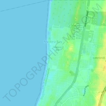 Madora Bay topographic map, elevation, terrain