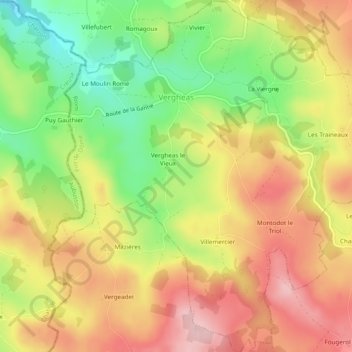 Vergheas topographic map, elevation, terrain