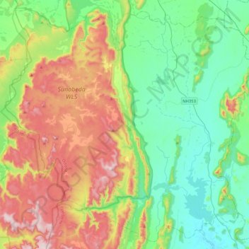 Komna topographic map, elevation, terrain