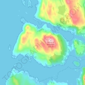 Eilean Shona topographic map, elevation, terrain