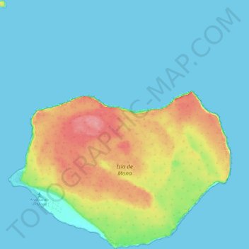 Isla de Mona e Islote Monito topographic map, elevation, terrain
