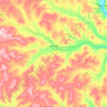 Town of Woodhull topographic map, elevation, terrain