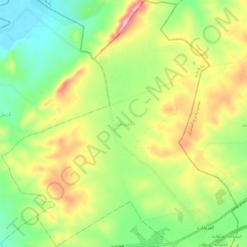 القريعات topographic map, elevation, terrain