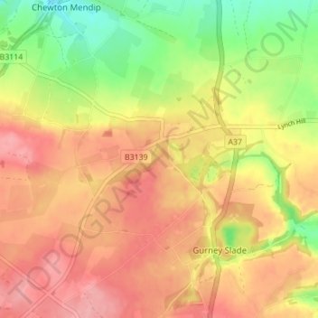 Emborough topographic map, elevation, terrain