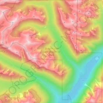 Birkenhead Lake Provincial Park topographic map, elevation, terrain