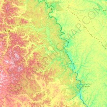 Huma County topographic map, elevation, terrain