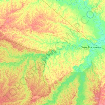 Rio Caeté topographic map, elevation, terrain