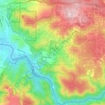 Darlington topographic map, elevation, terrain