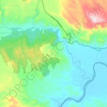 Río Acahuapa topographic map, elevation, terrain