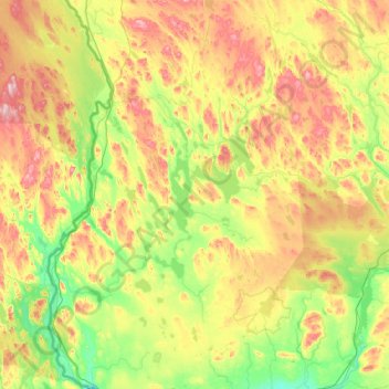 Torne Valley sub-region topographic map, elevation, terrain