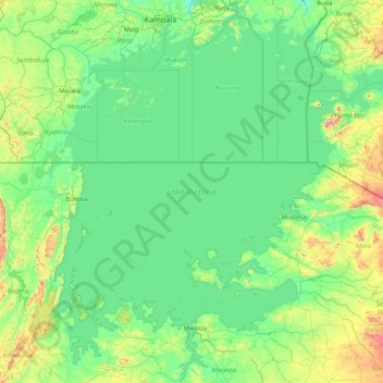 Lake Victoria topographic map, elevation, terrain