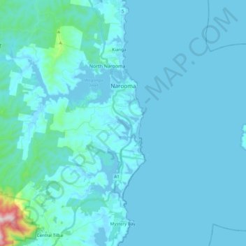 Narooma topographic map, elevation, terrain