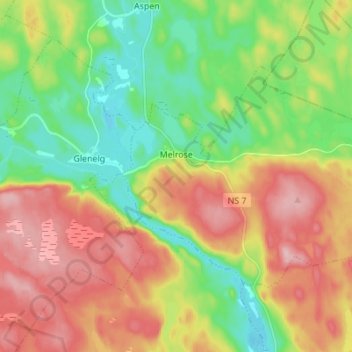 Melrose topographic map, elevation, terrain