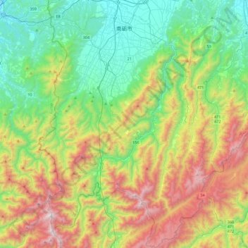 Nanto topographic map, elevation, terrain