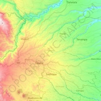 Totutla topographic map, elevation, terrain