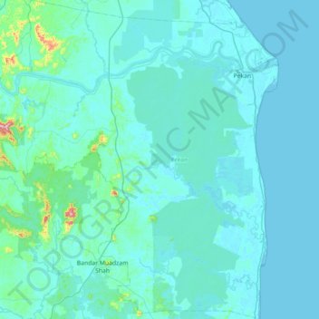 Pekan topographic map, elevation, terrain