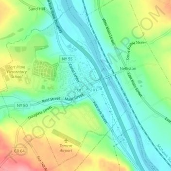 Village of Fort Plain topographic map, elevation, terrain