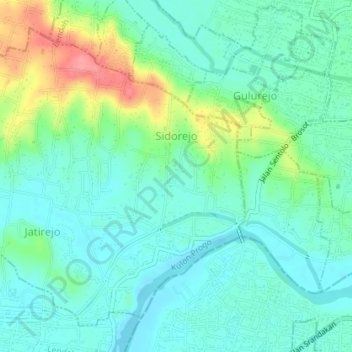 Sidorejo topographic map, elevation, terrain