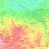 Skierniewice County topographic map, elevation, terrain