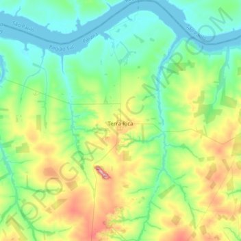 Terra Rica topographic map, elevation, terrain