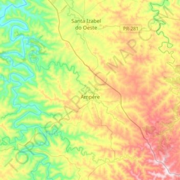 Ampére topographic map, elevation, terrain