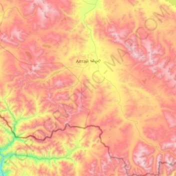 Altai topographic map, elevation, terrain