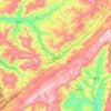 沙子镇 topographic map, elevation, terrain