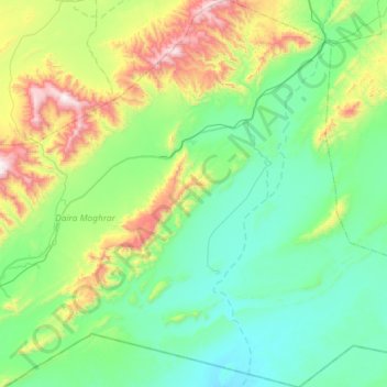 Moghrar topographic map, elevation, terrain