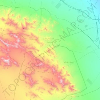 دهستان سورک topographic map, elevation, terrain