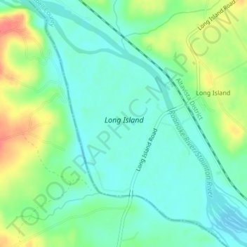 Long Island topographic map, elevation, terrain