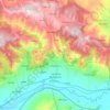 Buharkent topographic map, elevation, terrain