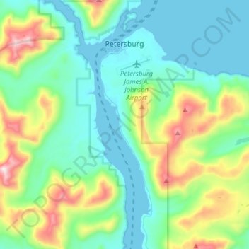 Petersburg topographic map, elevation, terrain