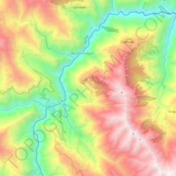 Río Sacambaya topographic map, elevation, terrain