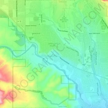 Santa Clara topographic map, elevation, terrain