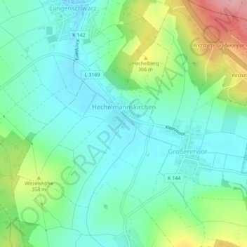 Hechelmannskirchen topographic map, elevation, terrain